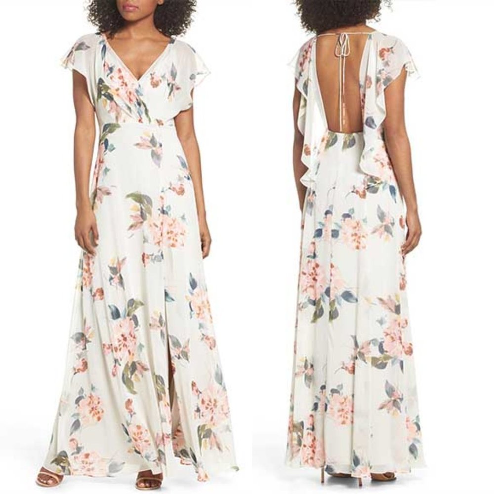 Jenny Yoo Alanna Ohana Open Back Floral Dress 6